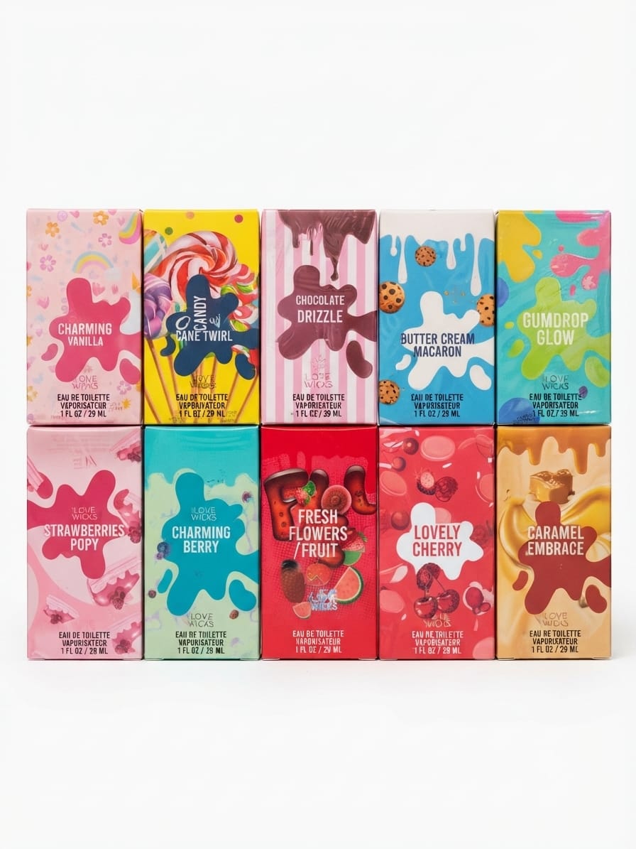 Candy Glow Kids’ Perfume Collection – 10 Sweet Scents (50ml)