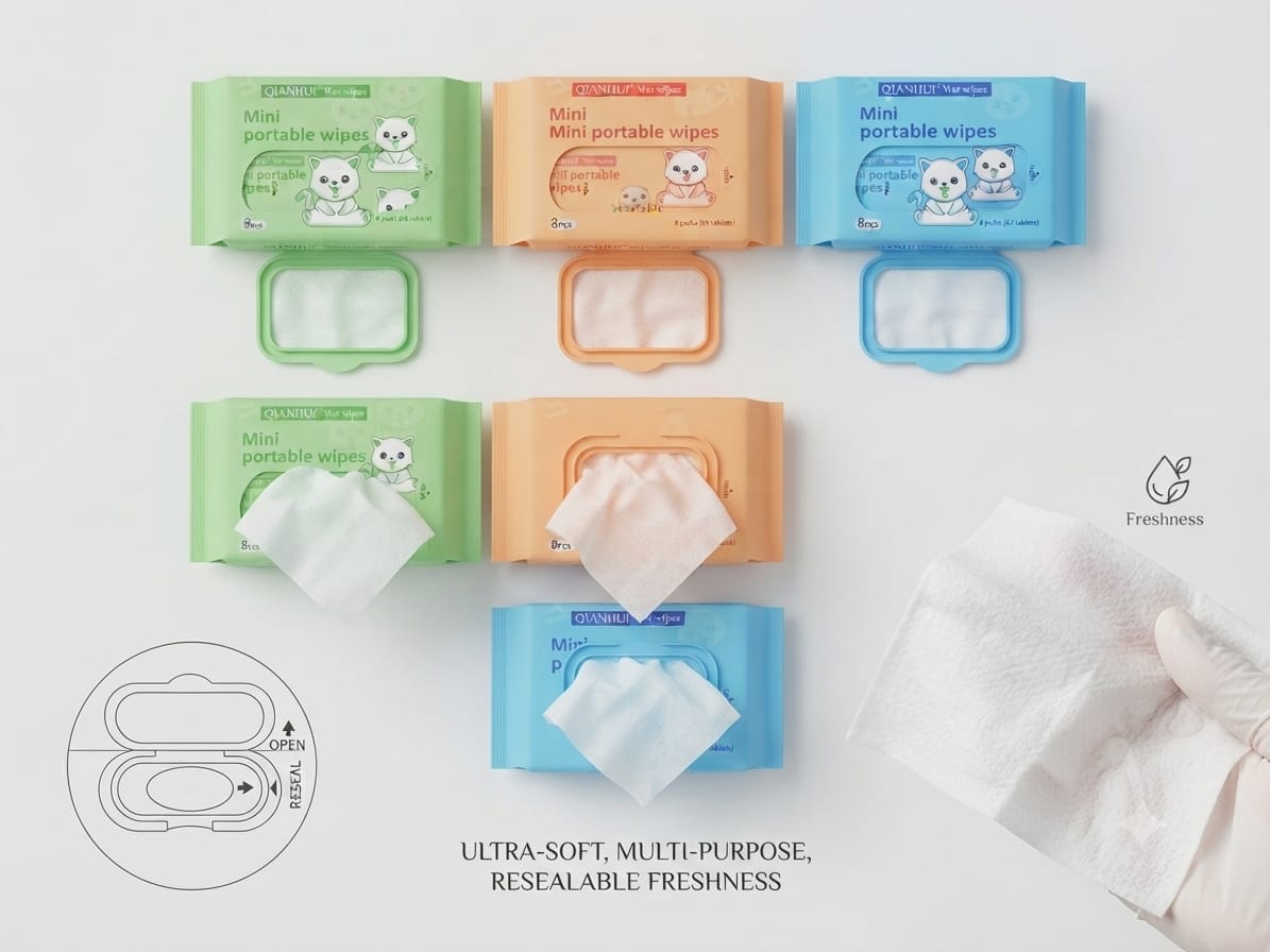 QIANHUI Mini Portable Wipes – Box of 6 (3 Variants) - Image 2