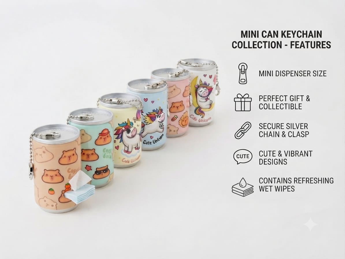 Mini Wipes Can Collection – Capybara & Unicorn Designs - Image 2